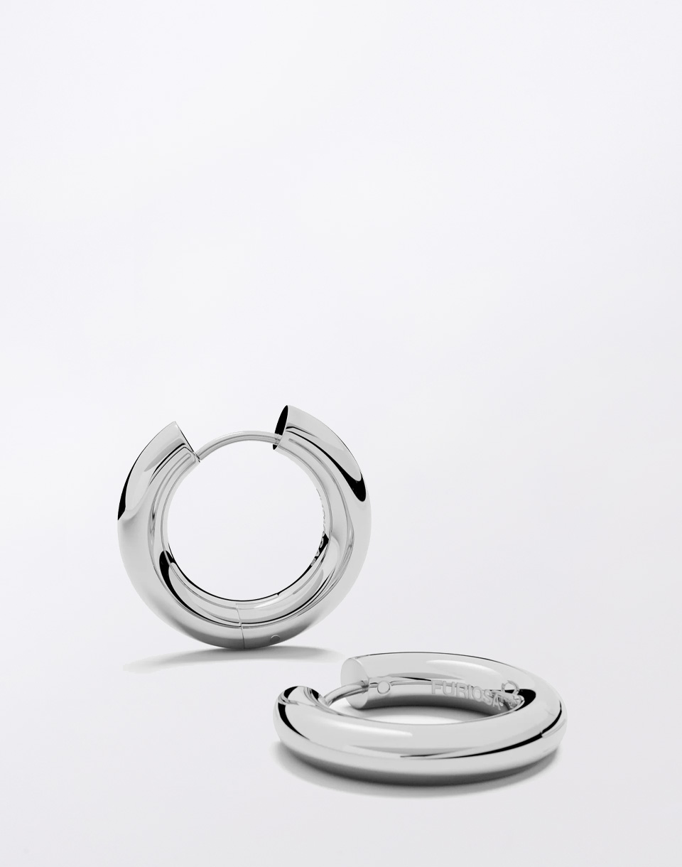 Furiosa Náušnice Chubby Hoop STŘÍBRNÁ