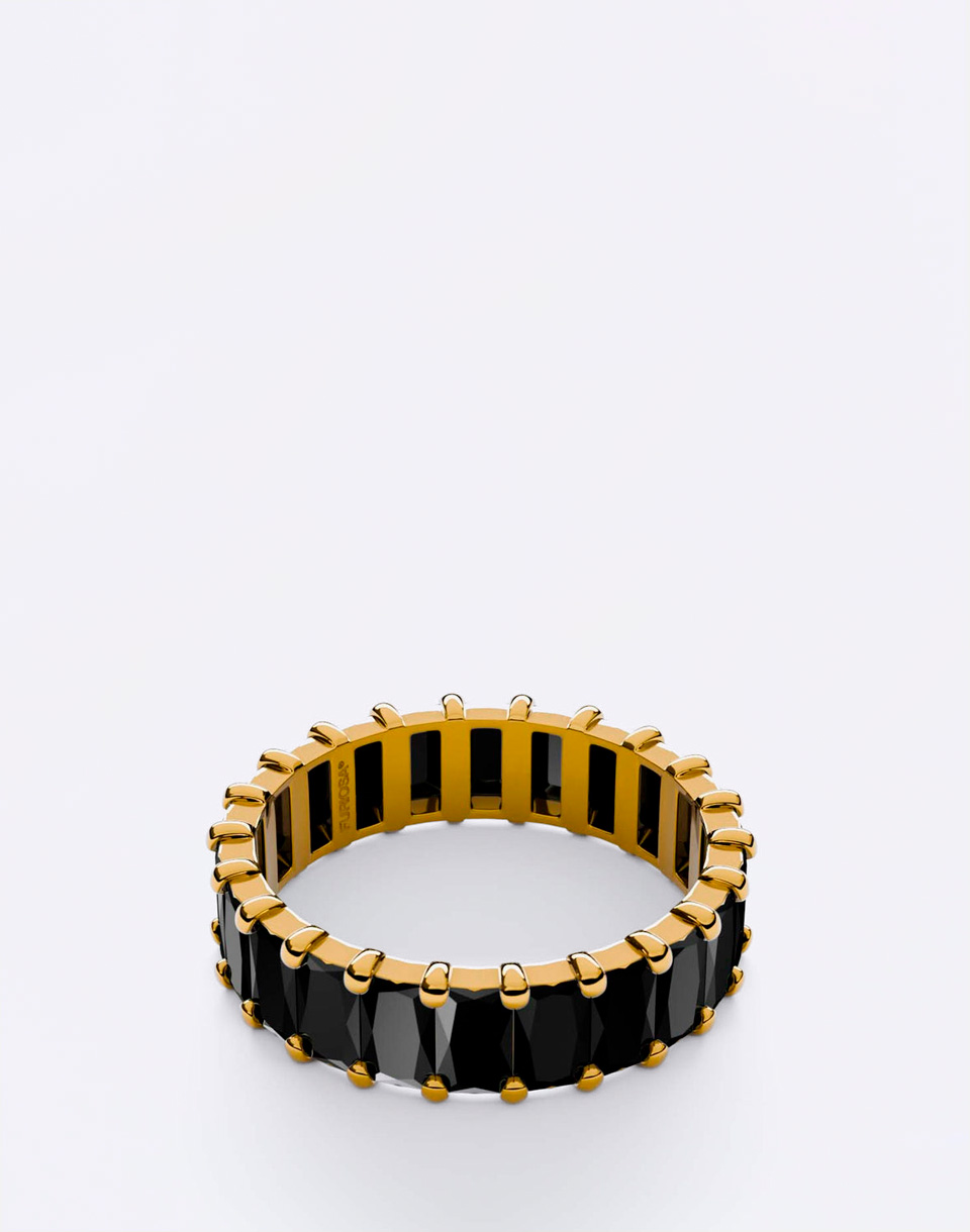 FURIOSA® Prsten Crush Noir 18K POZLACENÍ L