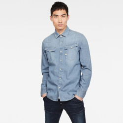 G-STAR Shirt - 3301 slim shirt l\s blue-grey