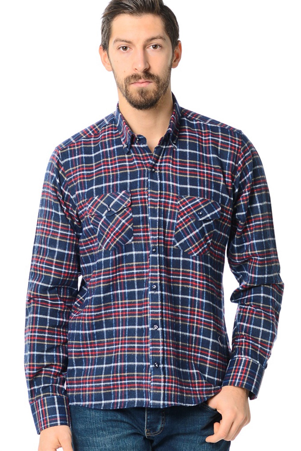 G566 DEWBERRY SHIRT-NAVY-RED