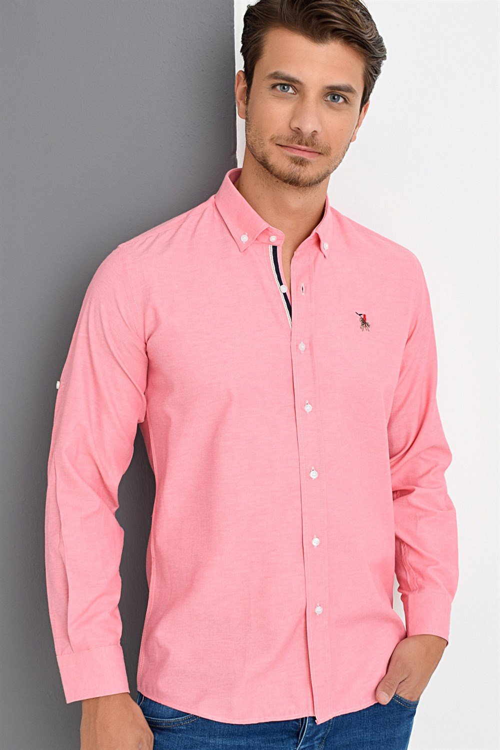 G674 DEWBERRY MEN'S SHIRT-PINK