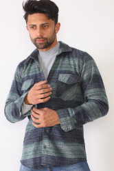 G697 DEWBERRY MEN'S SHIRT-GREEN-NAVY BLUE