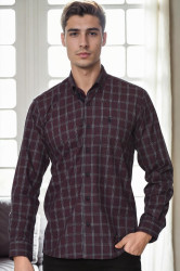 G711 DEWBERRY MEN'S SHIRT-BURGUNDY-1