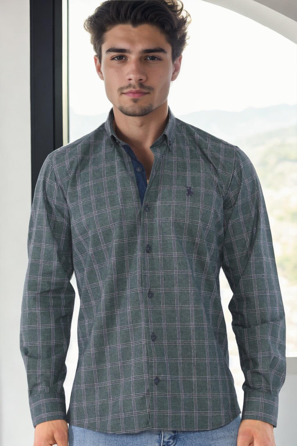G711 DEWBERRY MEN'S SHIRT-KHAKI
