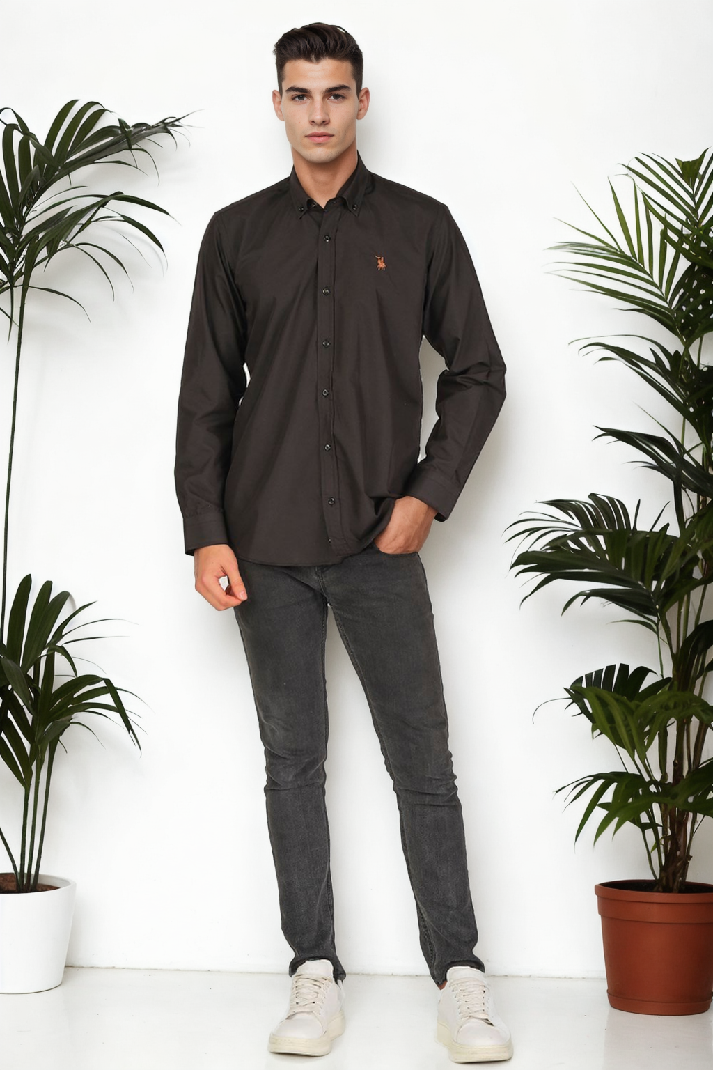 G925 DEWBERRY MEN'S SHIRT-BLACK