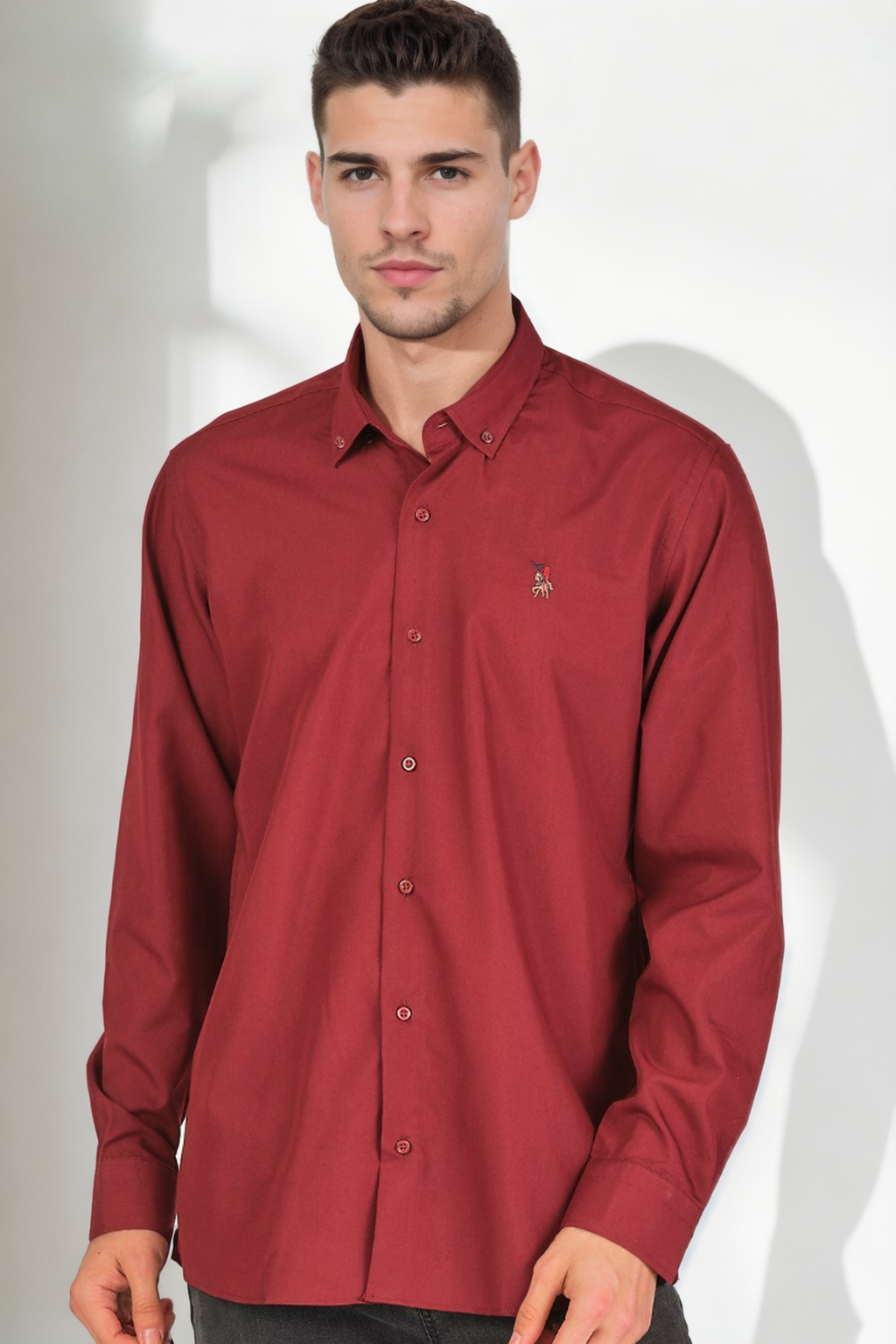 G925 DEWBERRY MEN'S SHIRT-BURGUNDY