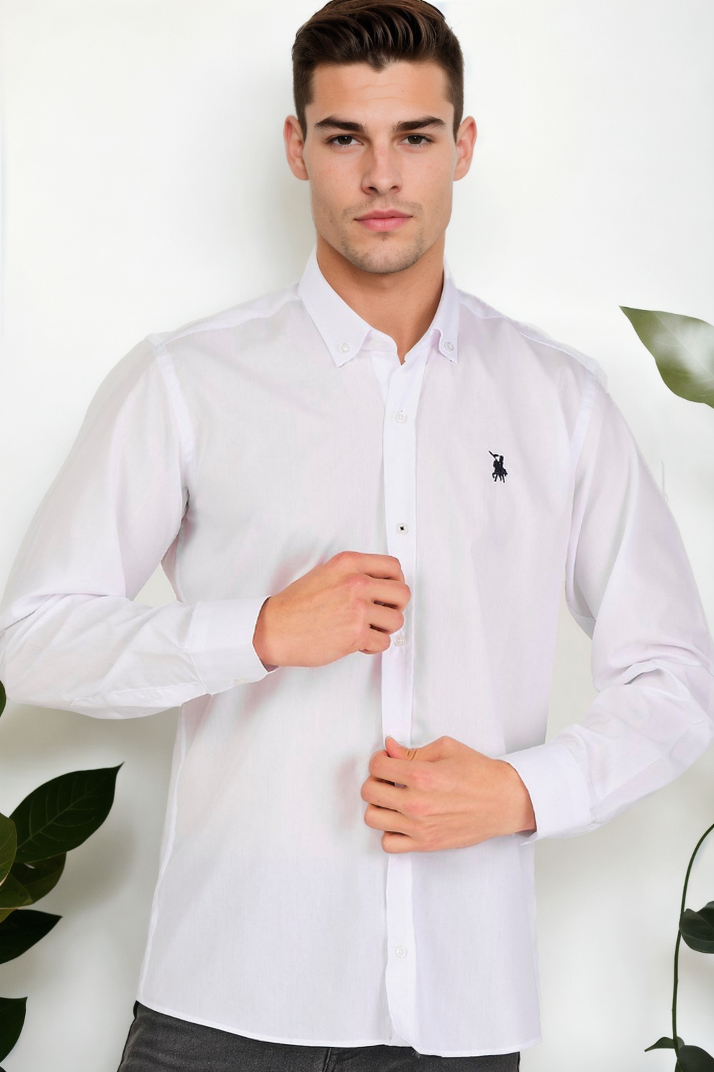 G925 DEWBERRY MEN'S SHIRT-WHITE