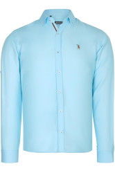 G974 DEWBERRY MEN'S SHIRT-CYAN