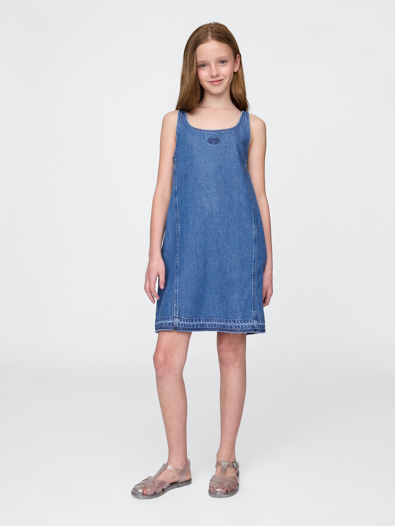 GAP Dětské džínové šaty UltraSoft Americana - Holky