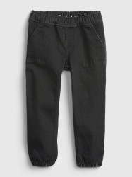 GAP Dětské džiny black denim joggers - Kluci