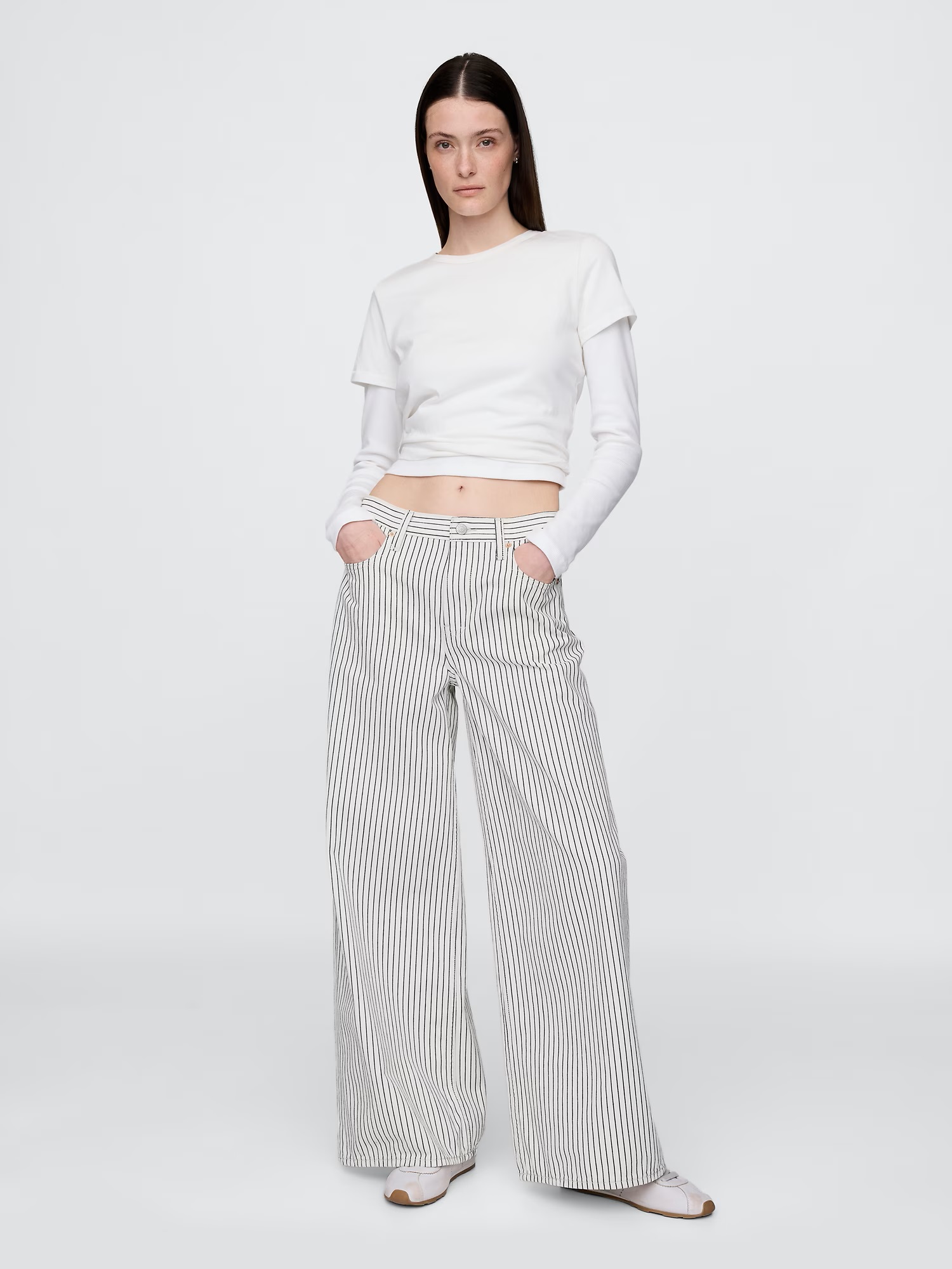 GAP Džíny Stripe Baggy - Dámské