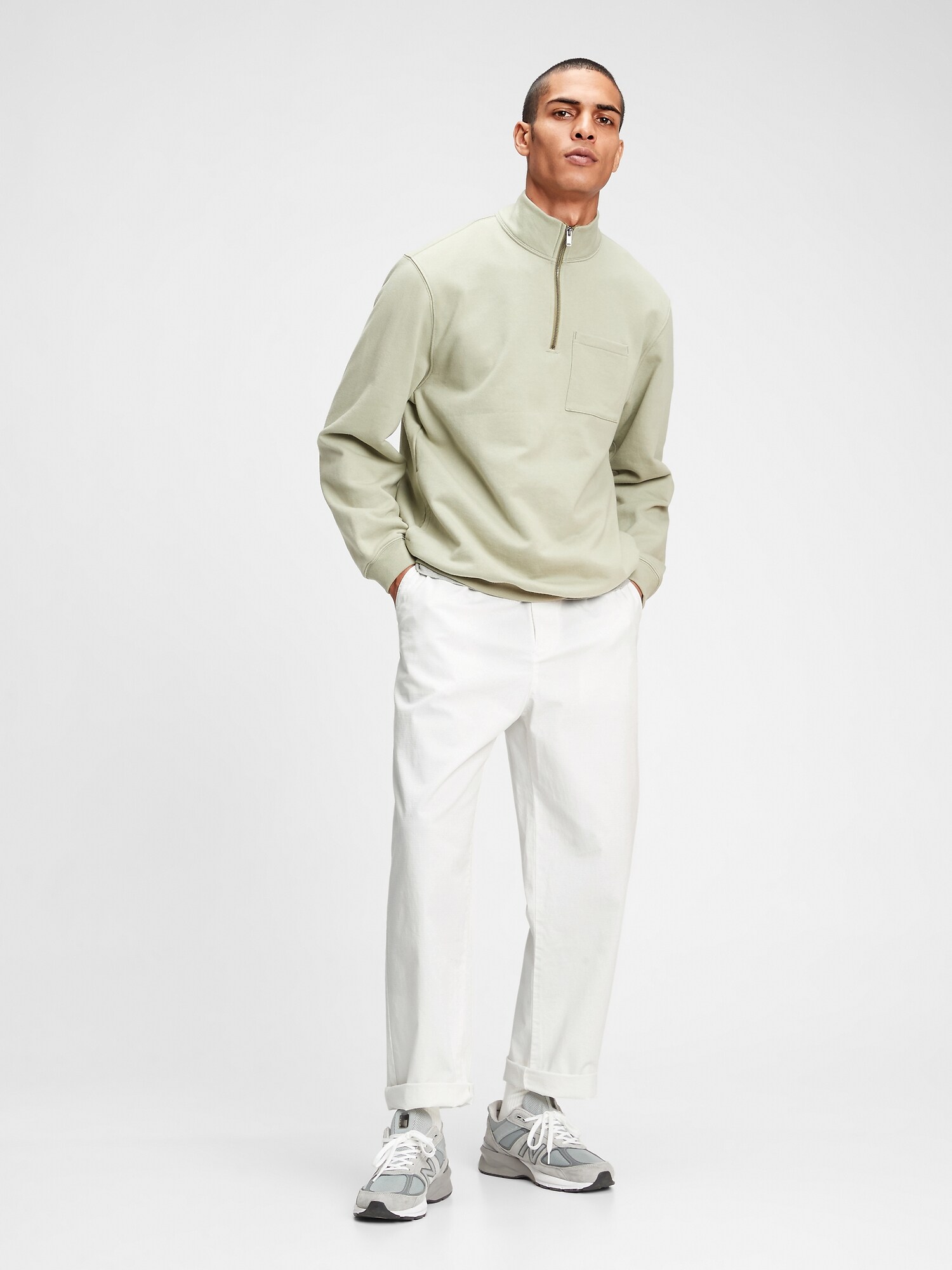 GAP Mikina Half-Zip Sweat - Pánské