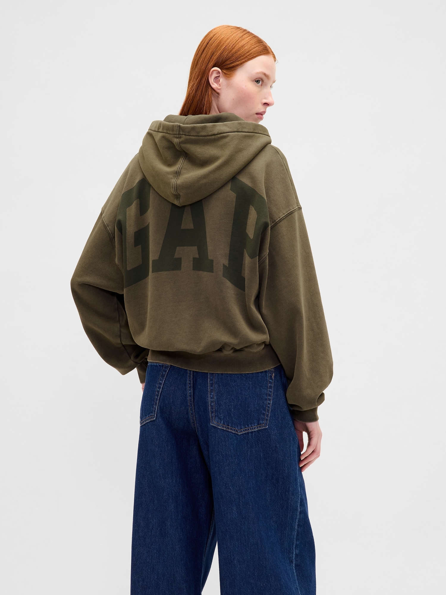 GAP Mikina s kapucí Logo Cropped - Dámské