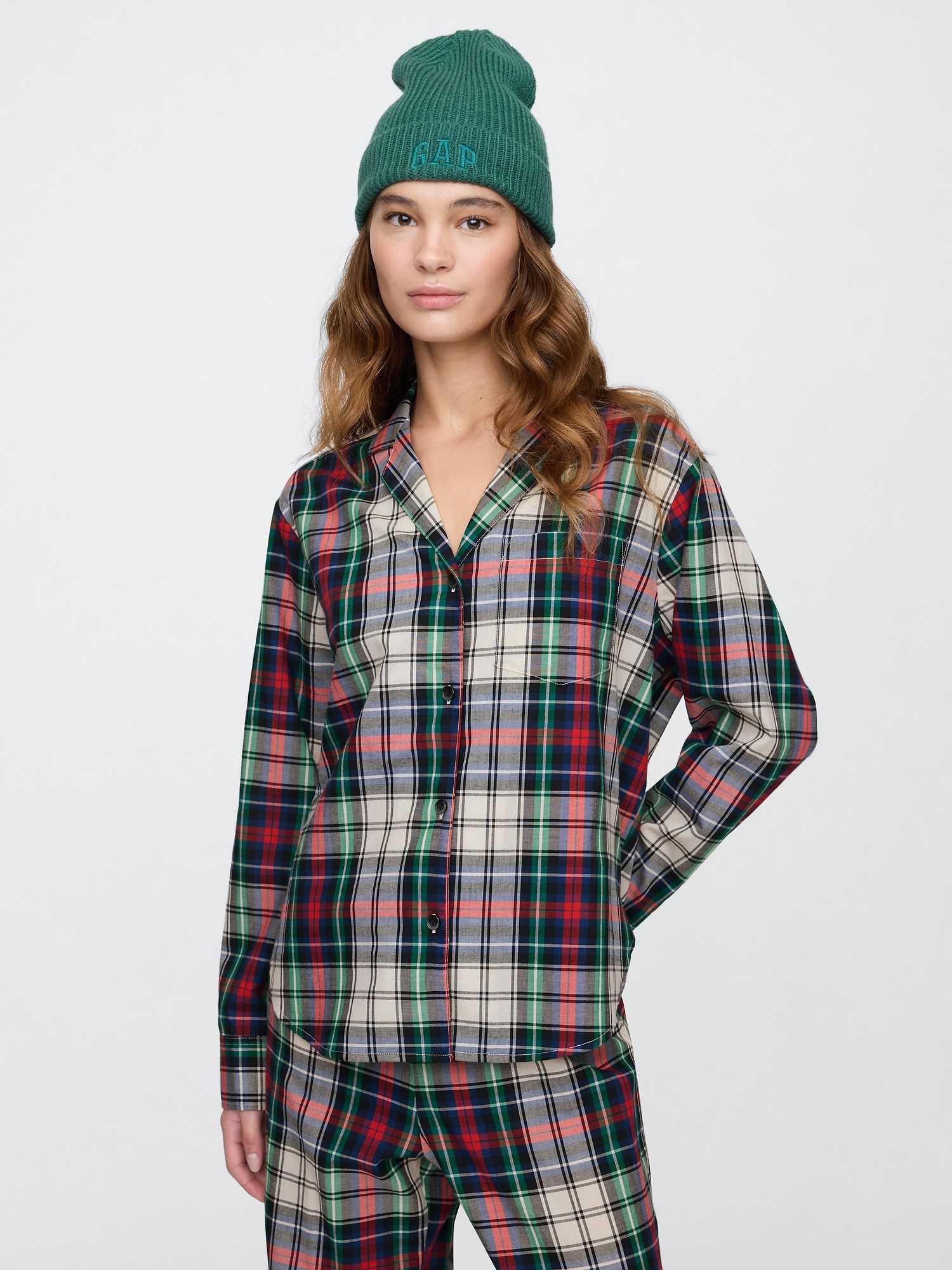 GAP Oversize popelínová pyžamová košile - Dámské