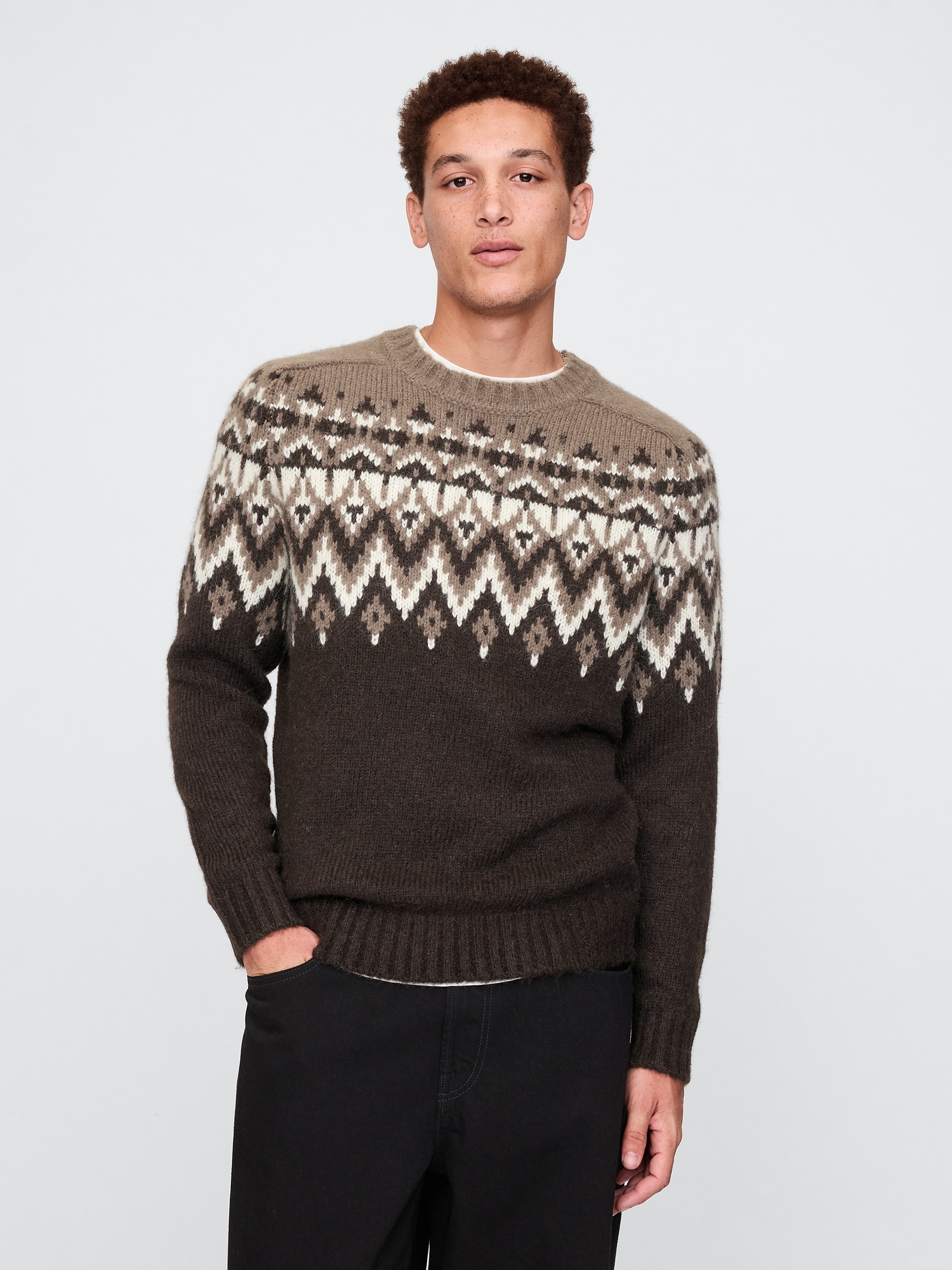 GAP Svetr s příměsí vlny Fair Isle - Pánské
