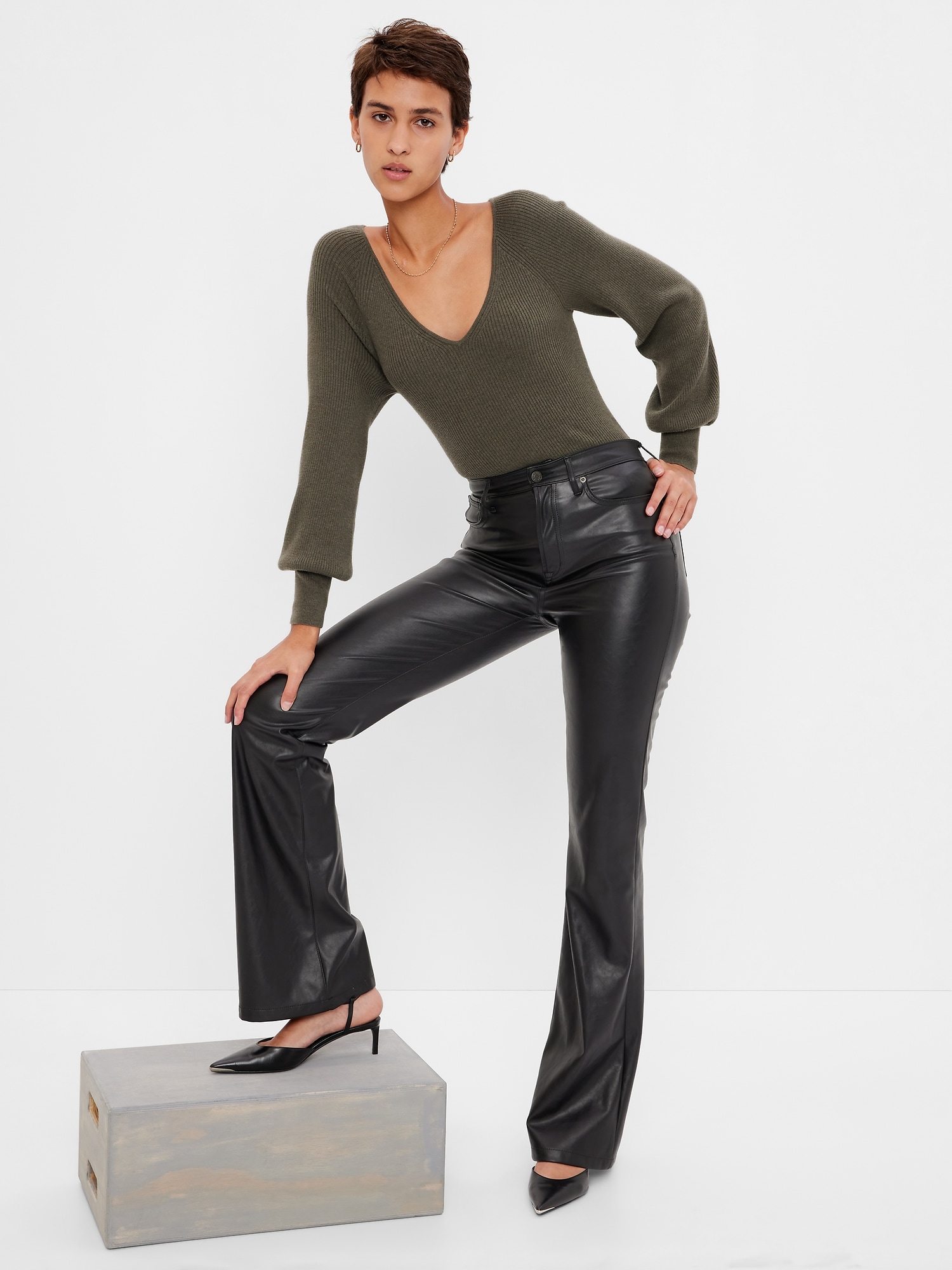 GAP Vlněný žebrovaný svetr - Dámské