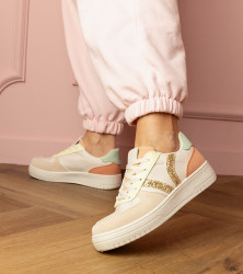 Gemre Beige glitter embellished sneakers Blona