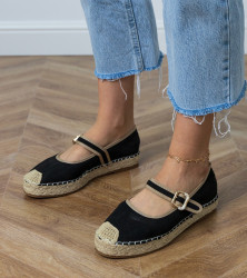 Gemre Black espadrilles with decorative Pilata buckle