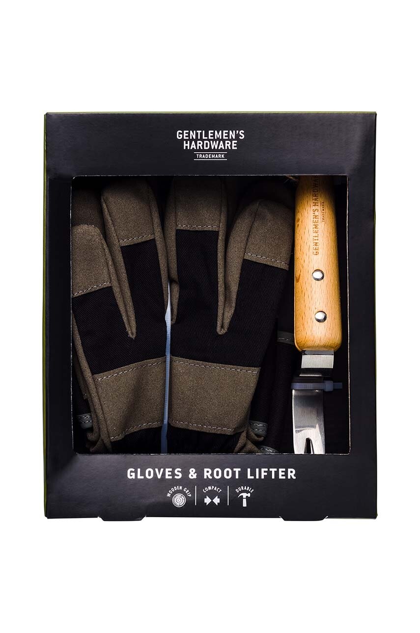 Gentlemen's Hardware  Zahradnický set  Leather Gloves & Root Lifter 2-pack