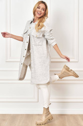 Gray long Lalous shirt coat
