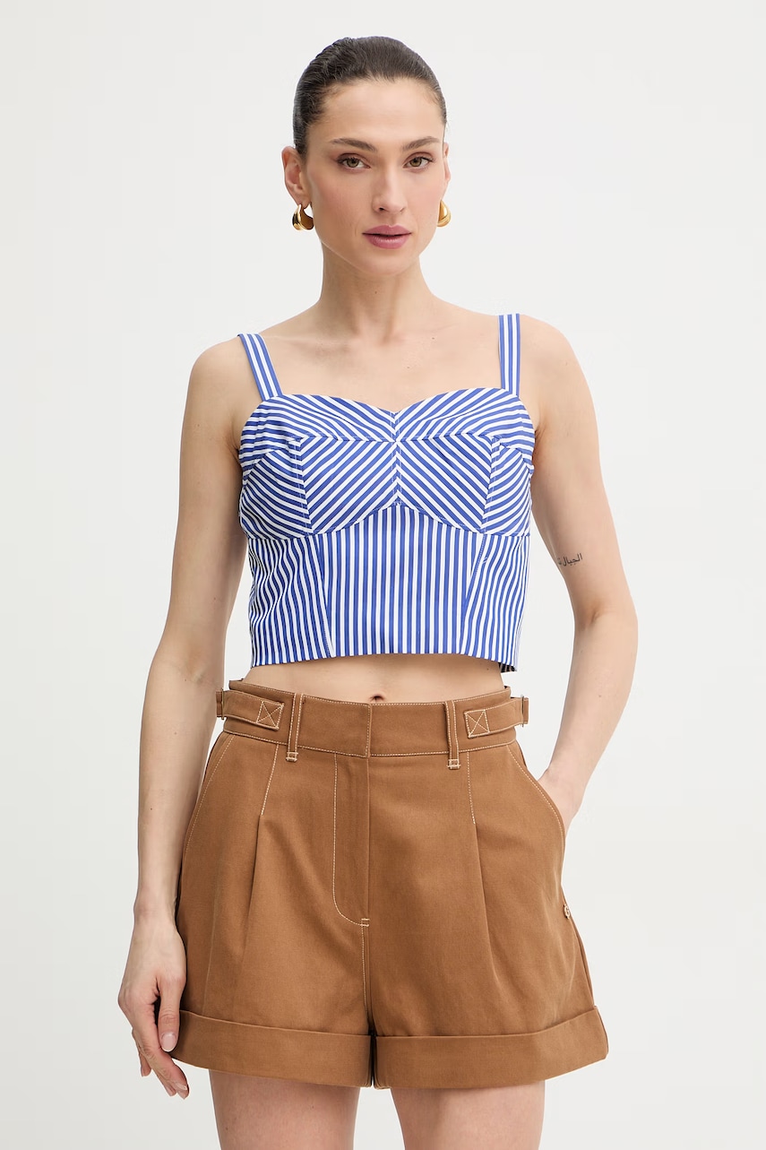 Guess crop top dámský bavlněný TECLA