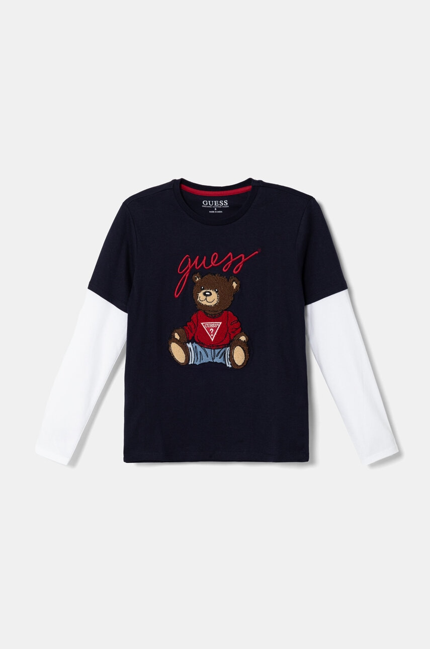 Guess  Dětské bavlněné tričko s dlouhým rukávem