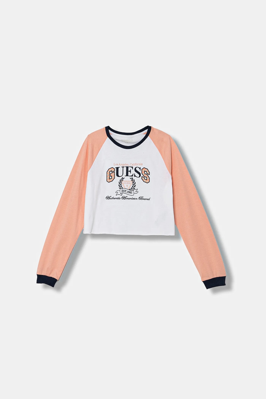 Guess  Dětské bavlněné tričko s dlouhým rukávem
