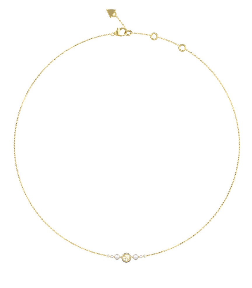 Guess Elegantní pozlacený náhrdelník Tiny Pearly JUBN05519JWYGT/U