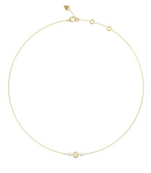 Guess Elegantní pozlacený náhrdelník Tiny Pearly JUBN05519JWYGT/U