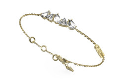 Guess Elegantní pozlacený náramek se zirkony Wonderlights JUBB04405JWYG 21 cm