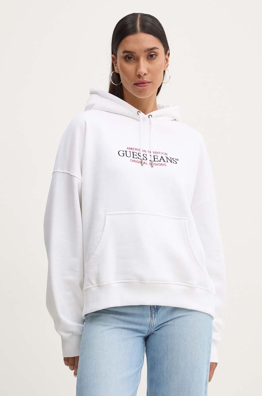 Guess Jeans  mikina s kapucí dámská s bavlnou