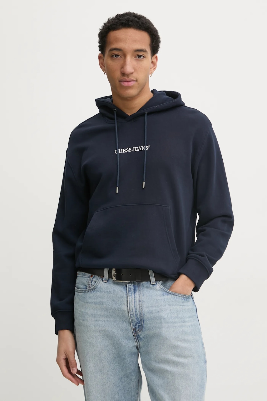 Guess Jeans  mikina s kapucí pánská bavlněná