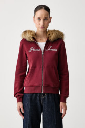 Guess Jeans  rozepínací mikina s kapucí dámská bavlněná