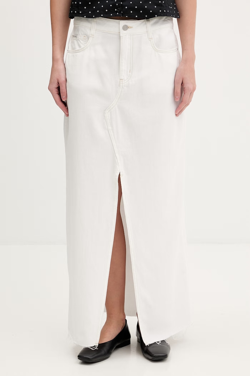 Guess Jeans sukně s rozparkem džínová