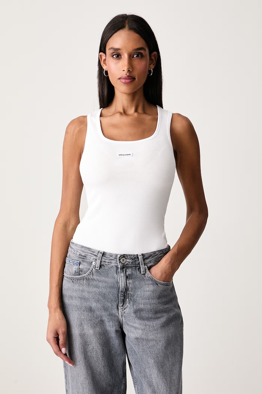 Guess Jeans  top dámský bavlněný s elastanem