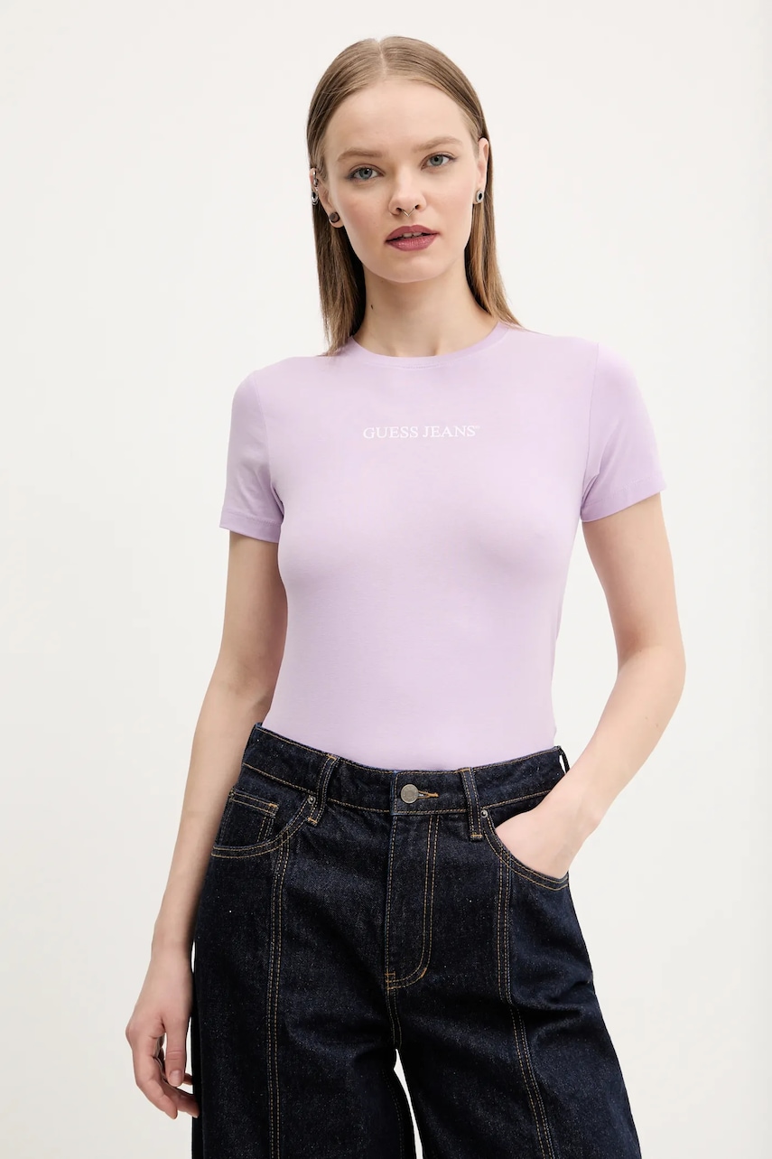 Guess Jeans  tričko dámské bavlněné s elastanem