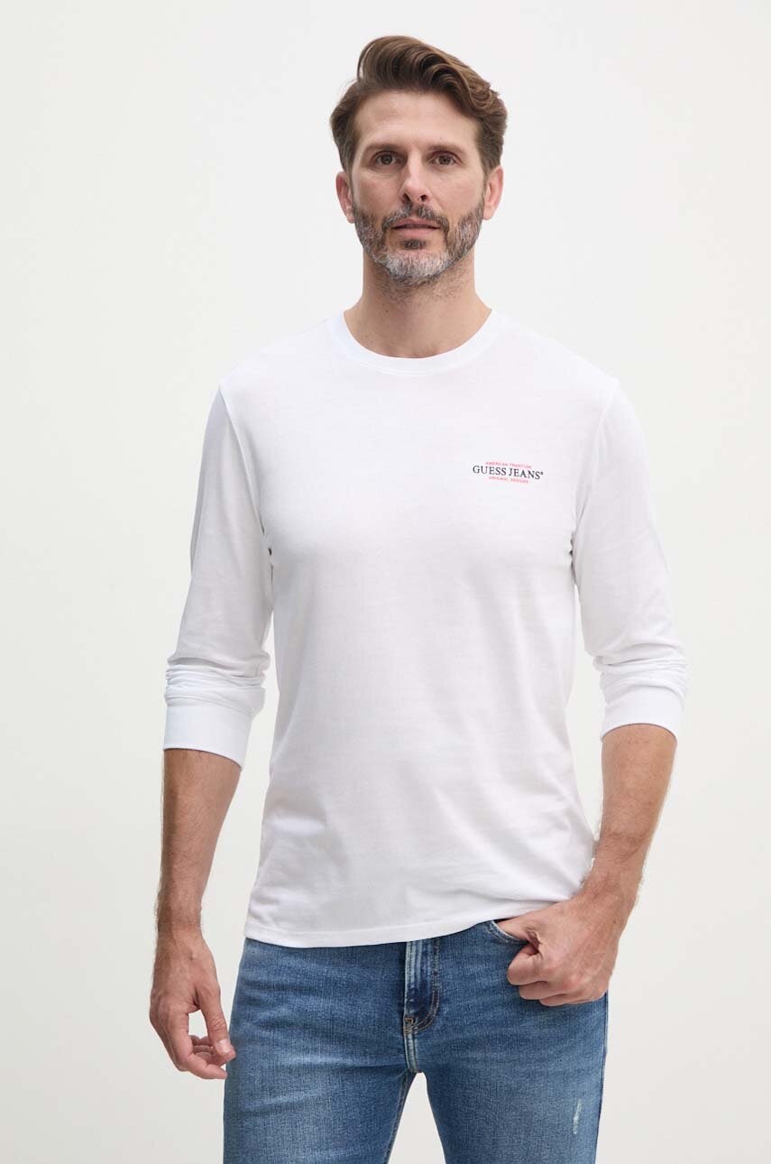Guess Jeans  tričko s dlouhým rukávem pánské bavlněné