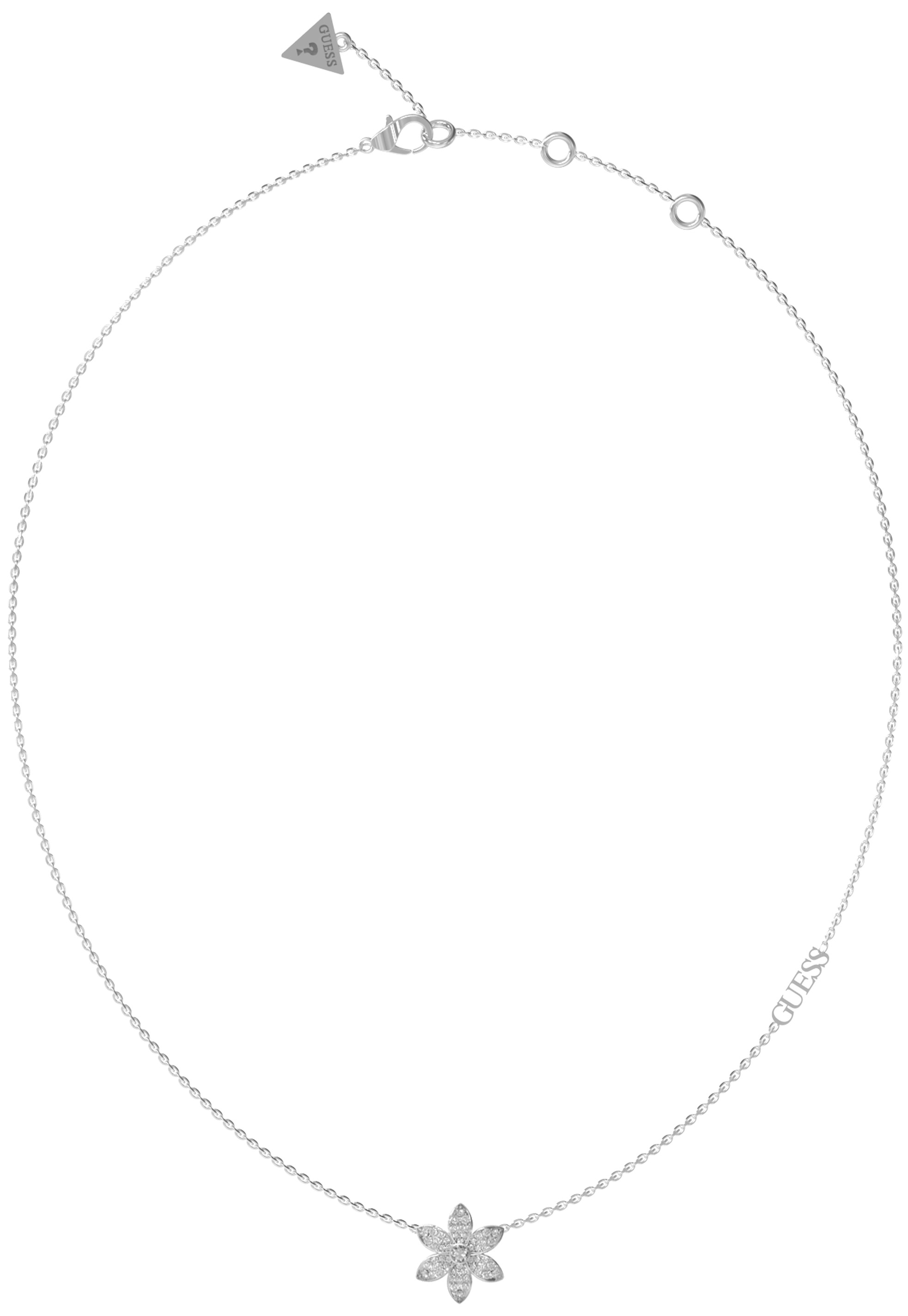 Guess Krásný ocelový náhrdelník s květinou White Lotus JUBN04146JWRHT/U