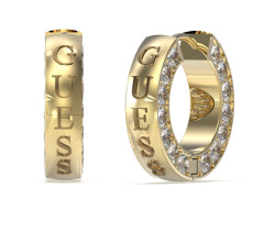 Guess Módní pozlacené kruhy s krystaly Circle Lights JUBE03160JWYGT/U