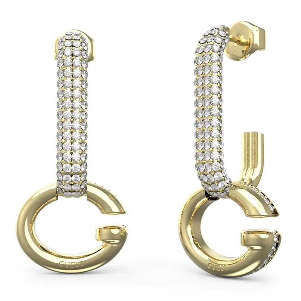 Guess Módní pozlacené visací náušnice Oh My G JUBE04520JWYGT/U