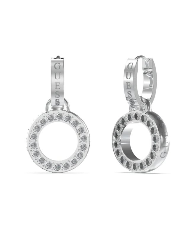 Guess Ocelové náušnice s přívěsky Circle Lights JUBE03167JWRHT/U