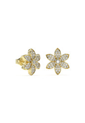 Guess Pozlacené náušnice se zirkony White Lotus JUBE04145JWYGT/U