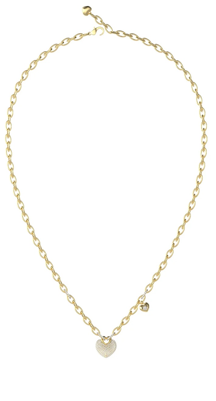 Guess Pozlacený náhrdelník se srdíčky Crazy In Love JUBN05212JWYGT/U