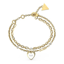 Guess Půvabný dvojitý bicolor náramek All You Need is Love JUBB04206JWYGRH 21 cm