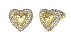 Guess Romantické pozlacené náušnice Srdíčka Beloved JUBE05020JWYGT/U