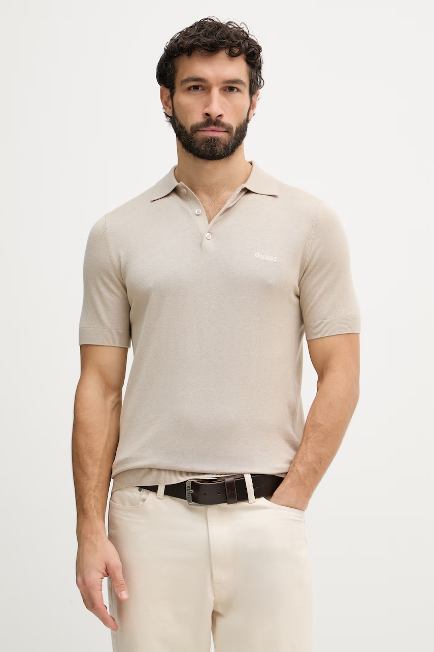 Guess svetr pánský s příměsí hedvábí