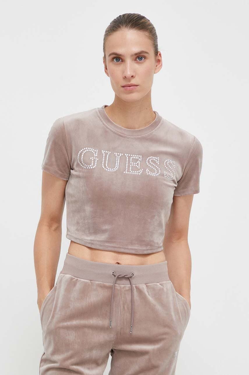 Guess  Velurové tričko  COUTURE