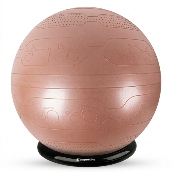 Gymnastický míč inSPORTline Stretch Ball 65 cm se základnou BallBase mocha mousse