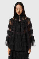 Halenka AllSaints dámská, černá barva, hladká, W018PD