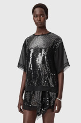 Halenka AllSaints dámská, černá barva, vzorovaná, W051PD